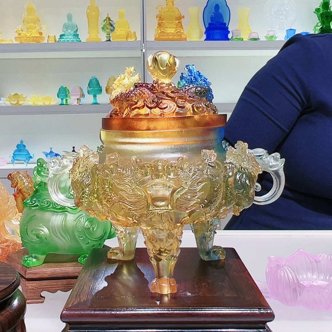 【闪购商品】手工艺品琉璃九龙香炉