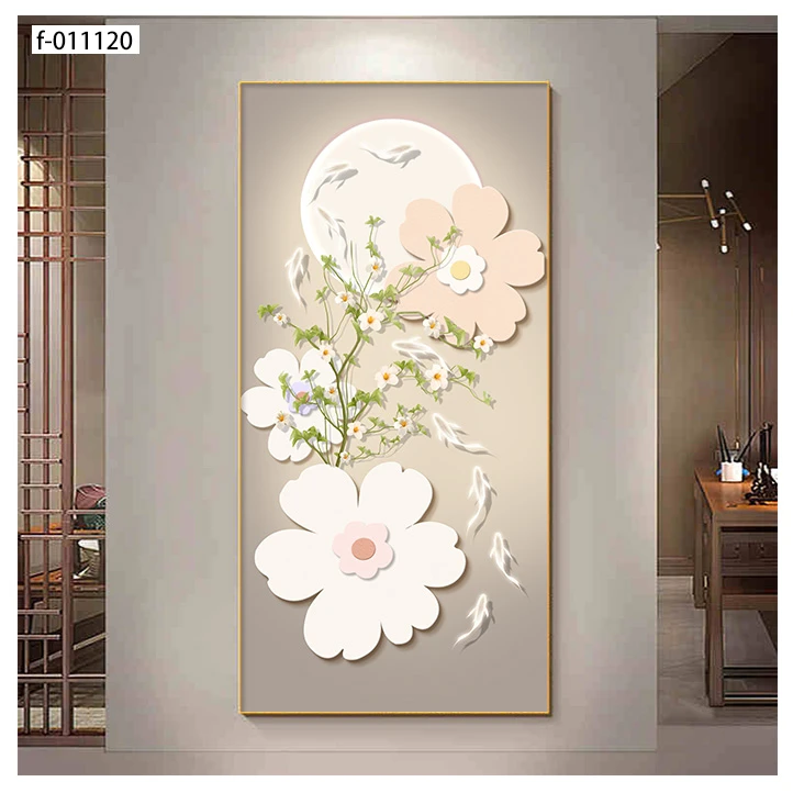F1174【九鱼花卉】入户玄关装饰画走廊简约落地画沙发背景墙挂画
