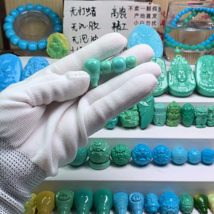 湖北批发精挑绿色矿原创手串108 以介绍为准