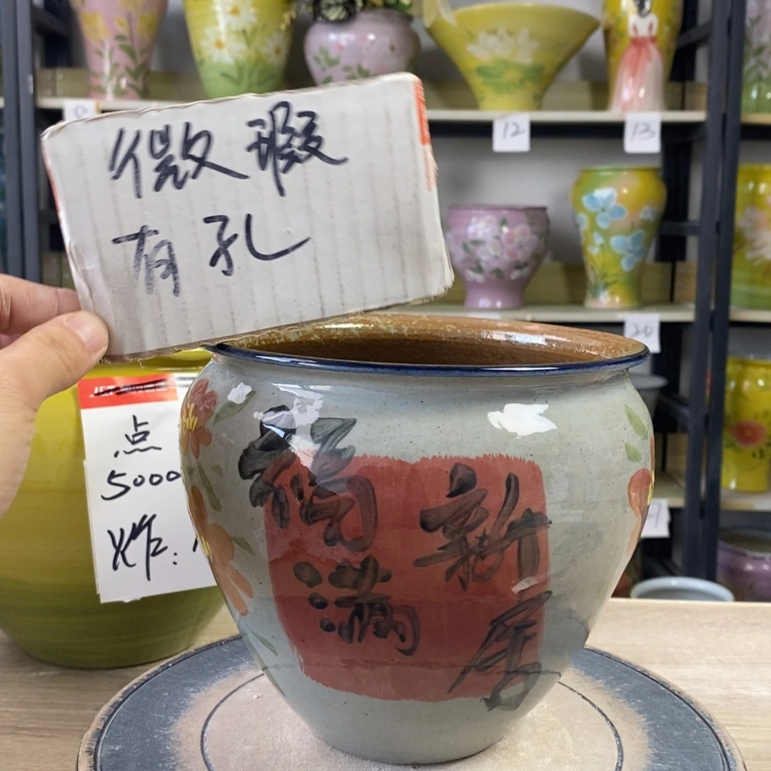 景德镇手工手绘陶瓷花盆