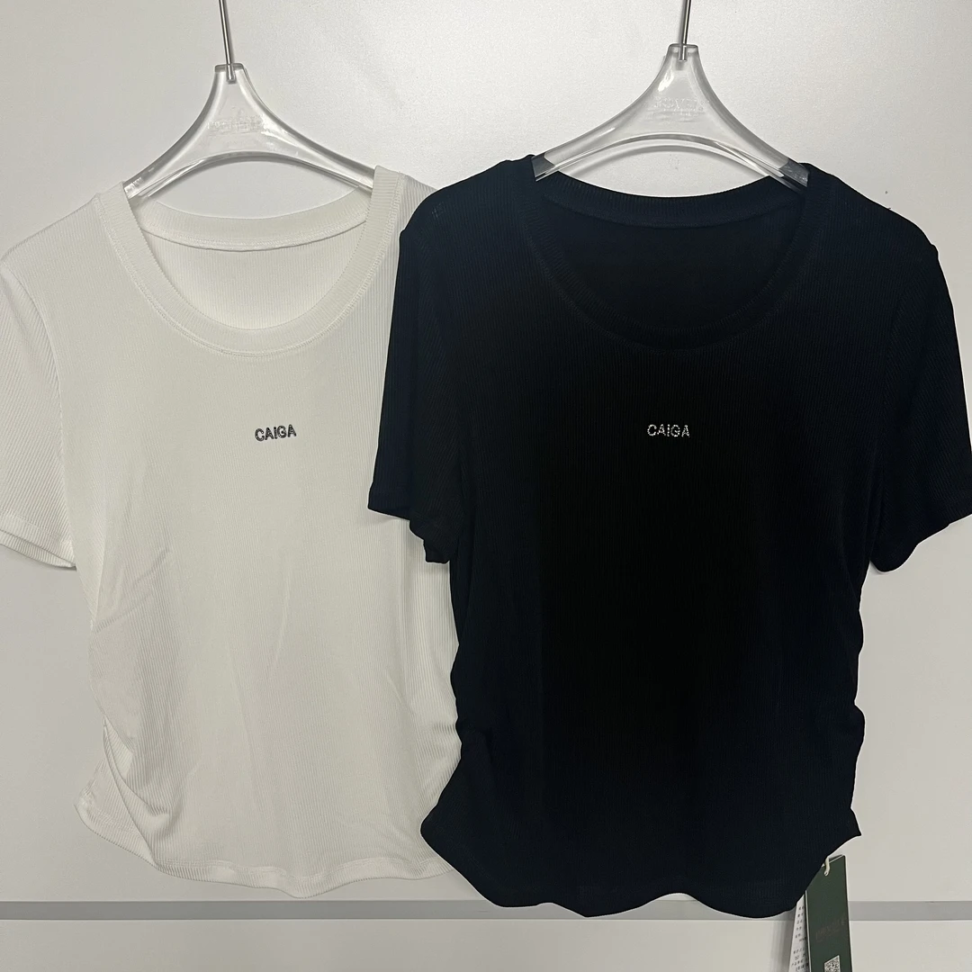 短款纽扣常规极简风方领圆领T恤蕾丝宽松潮流温婉风32626803