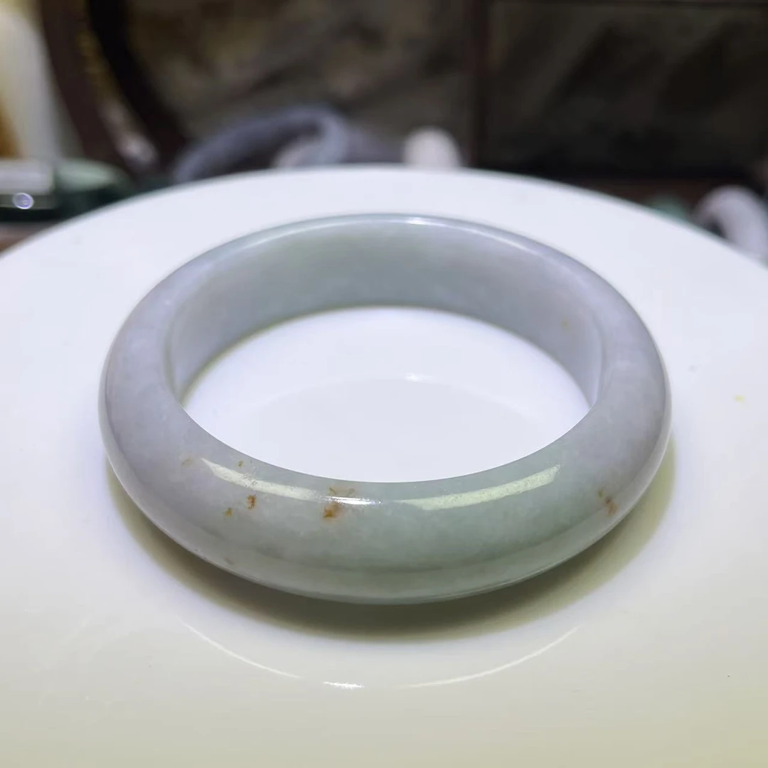 a货春彩桂花糕翡翠手镯圈口54.5