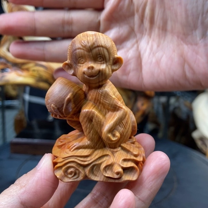 柏木（崖柏）手把件猴子
