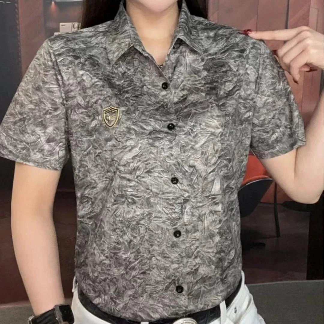 【专柜品质】2025男士夏季新款时尚百搭休闲商务印花修身polo衫短袖