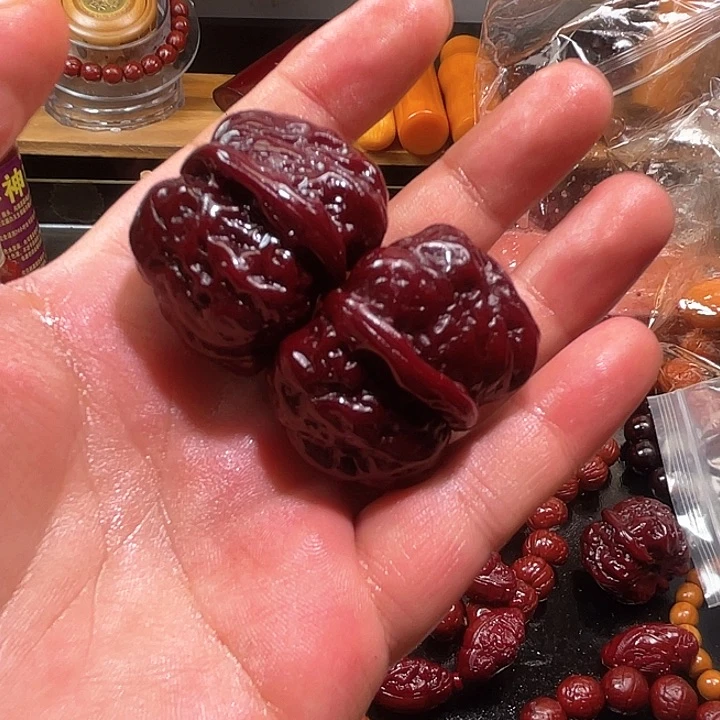 核桃手串/手链↗****ヽ蛤蟆头核桃黑红色货底50