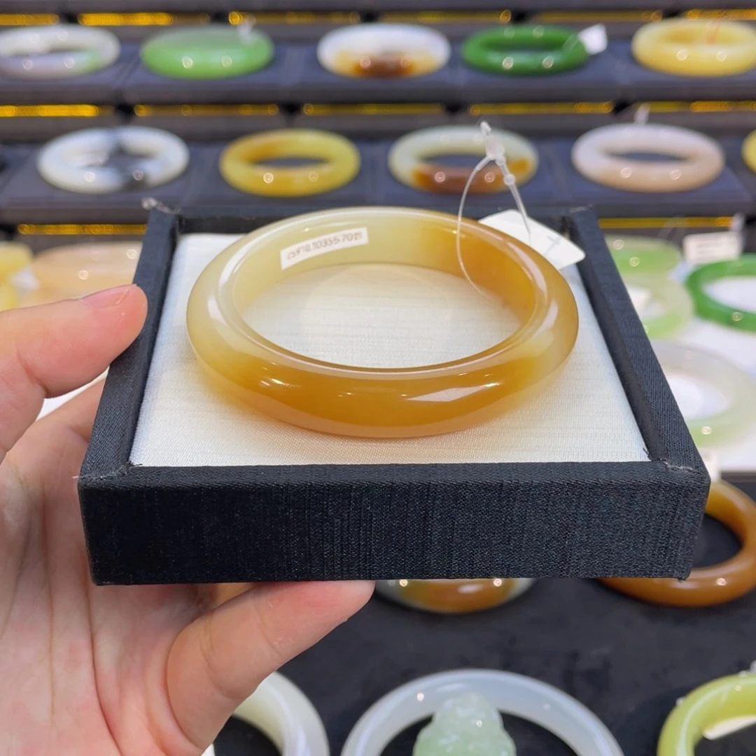 未镶嵌手镯和田玉-蜜薯糖 54 55