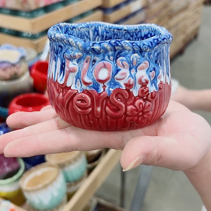 有孔.凑满10元发货多肉陶瓷花盆！
