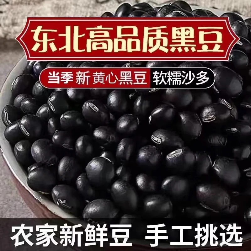 【主播推荐】24年东北杂粮生黄心黑豆一斤装 不是熟的