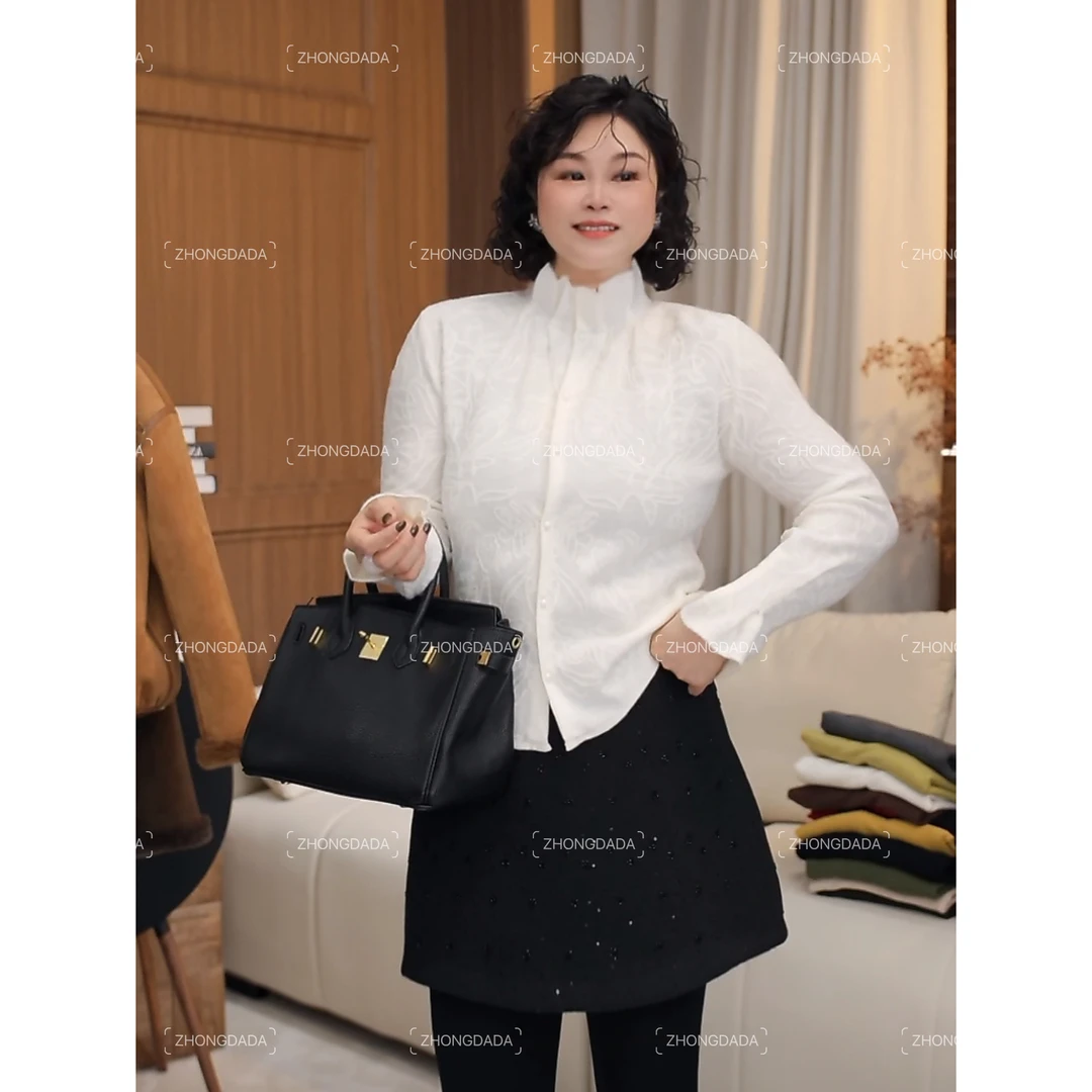 ZHONG大大【】高级感立体提花针织衫时尚气质上衣12325