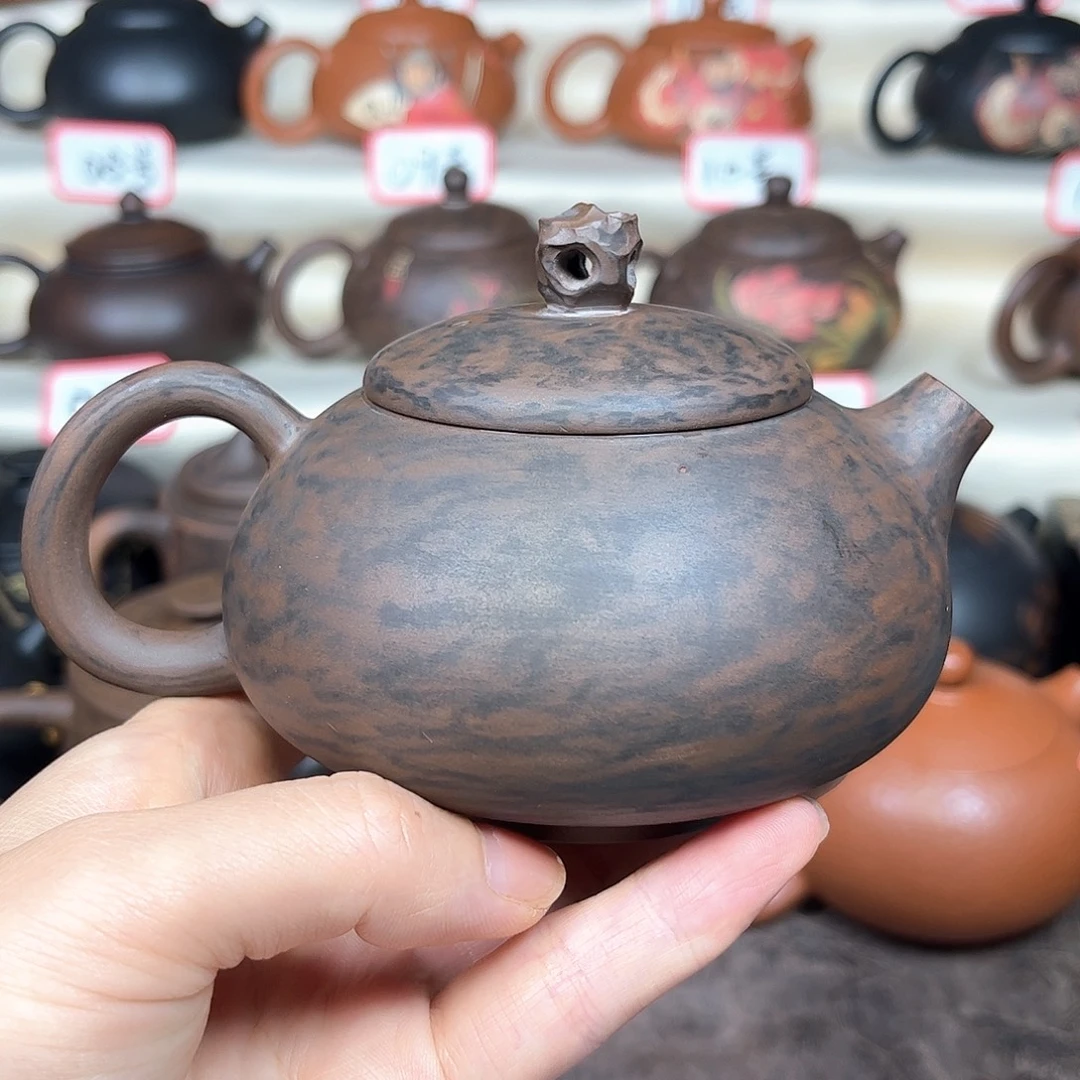 龙***山220毫升微微瑕纯手工胖墩壶