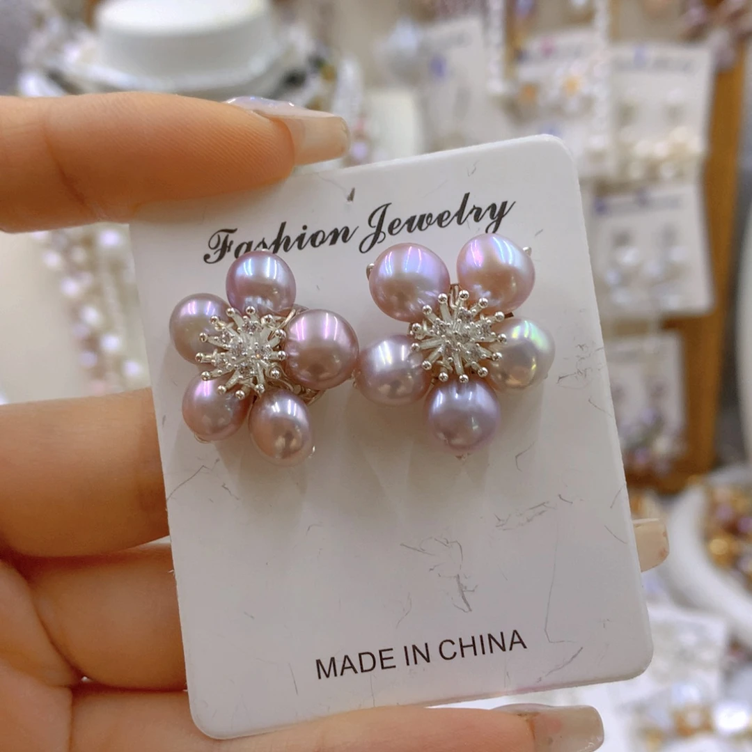 淡水珍珠耳饰合金