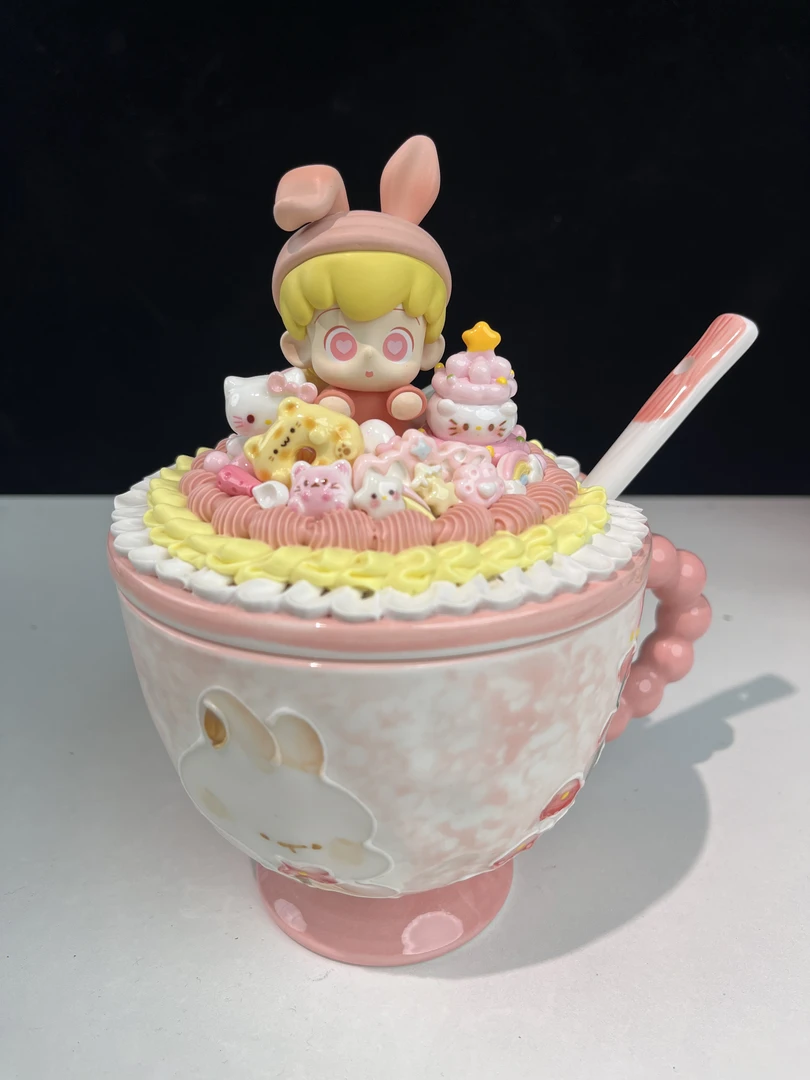 正版奶油胶萌粒潮玩DIY创意桌面摆件系列知名IP热娃