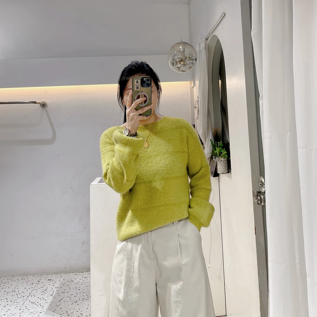 兔毛洋气显白线衣9157