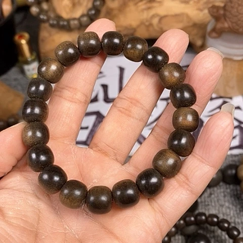 檀香木手串/手链老山檀香阴沉10/11老型珠微瑕疵