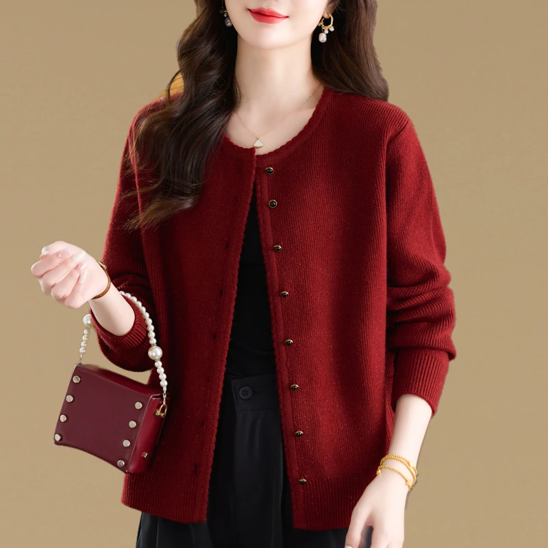 高级感大码胖mm宽松长袖毛衣外套女秋冬新款针织开衫短款外搭披肩