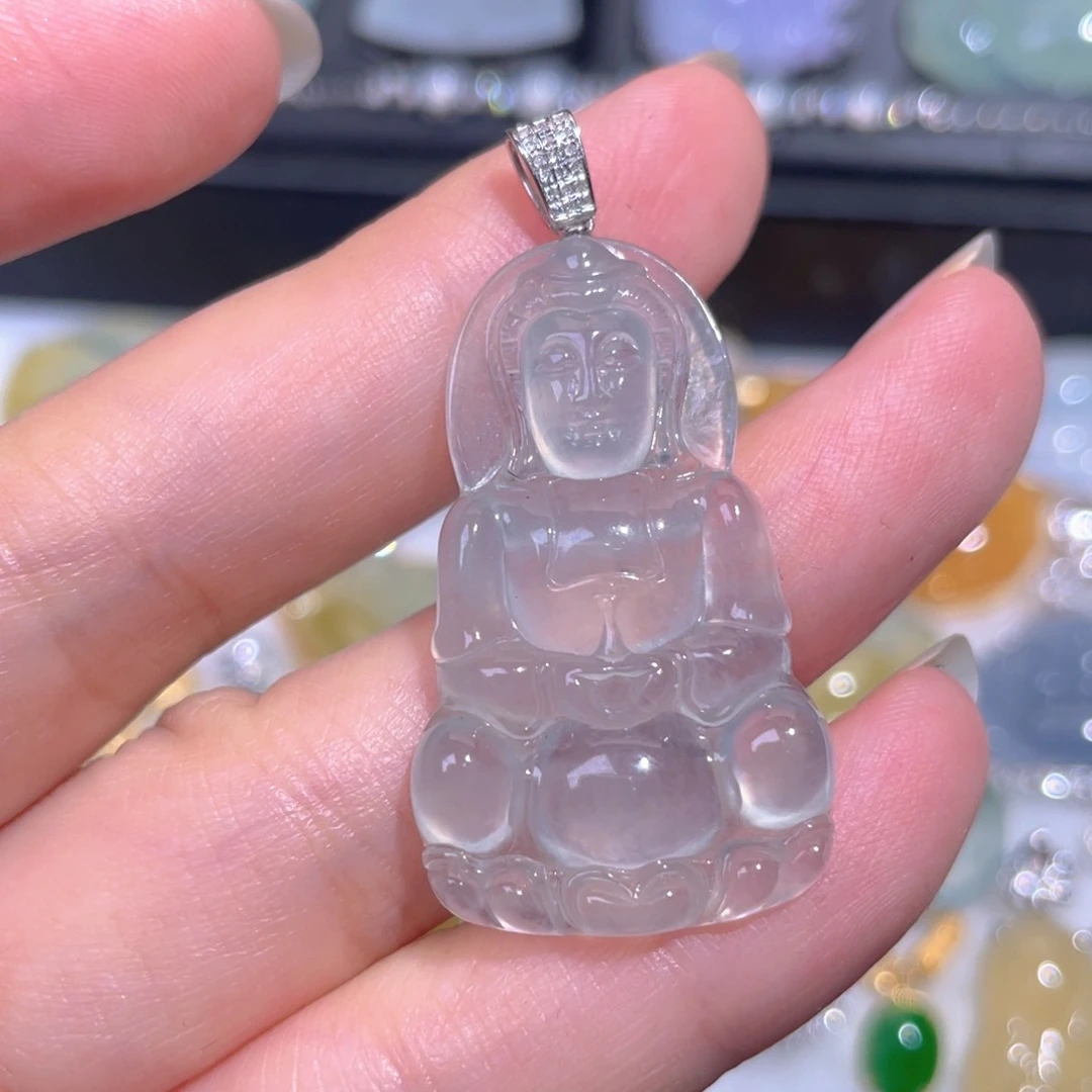 颈饰18K金镶嵌翡翠翡翠