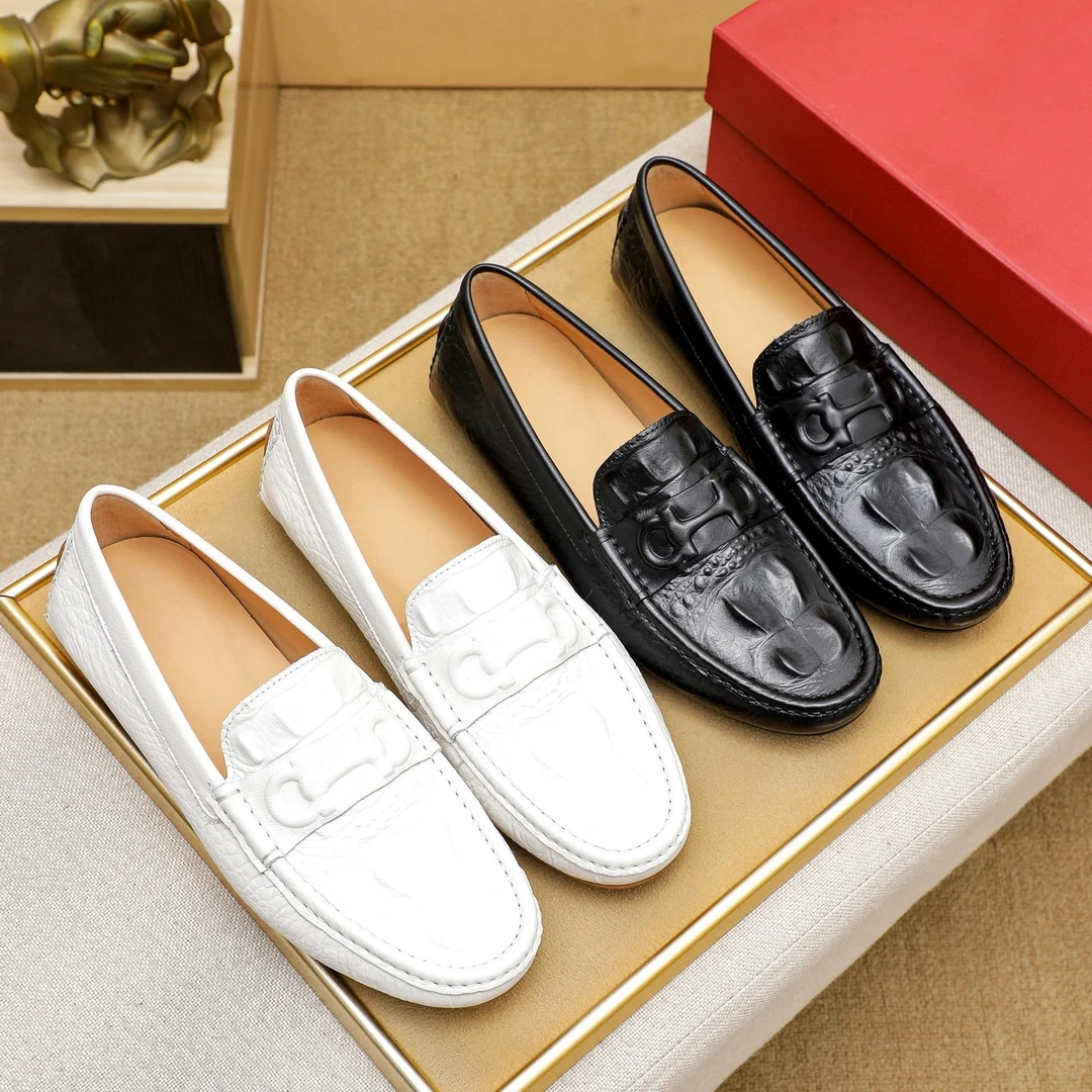 AMI DRAJK欧洲站2025新款白色豆豆鞋男真皮透气一脚蹬舒适透气百