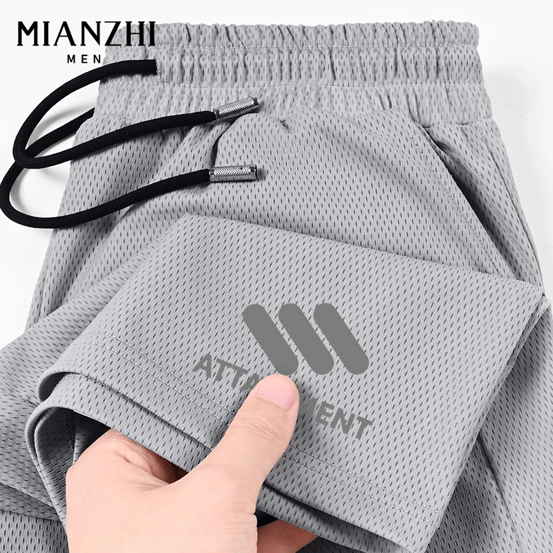 棉致冰丝网眼运动短裤男士夏季美式潮流吸汗速干宽松百搭五分裤Y