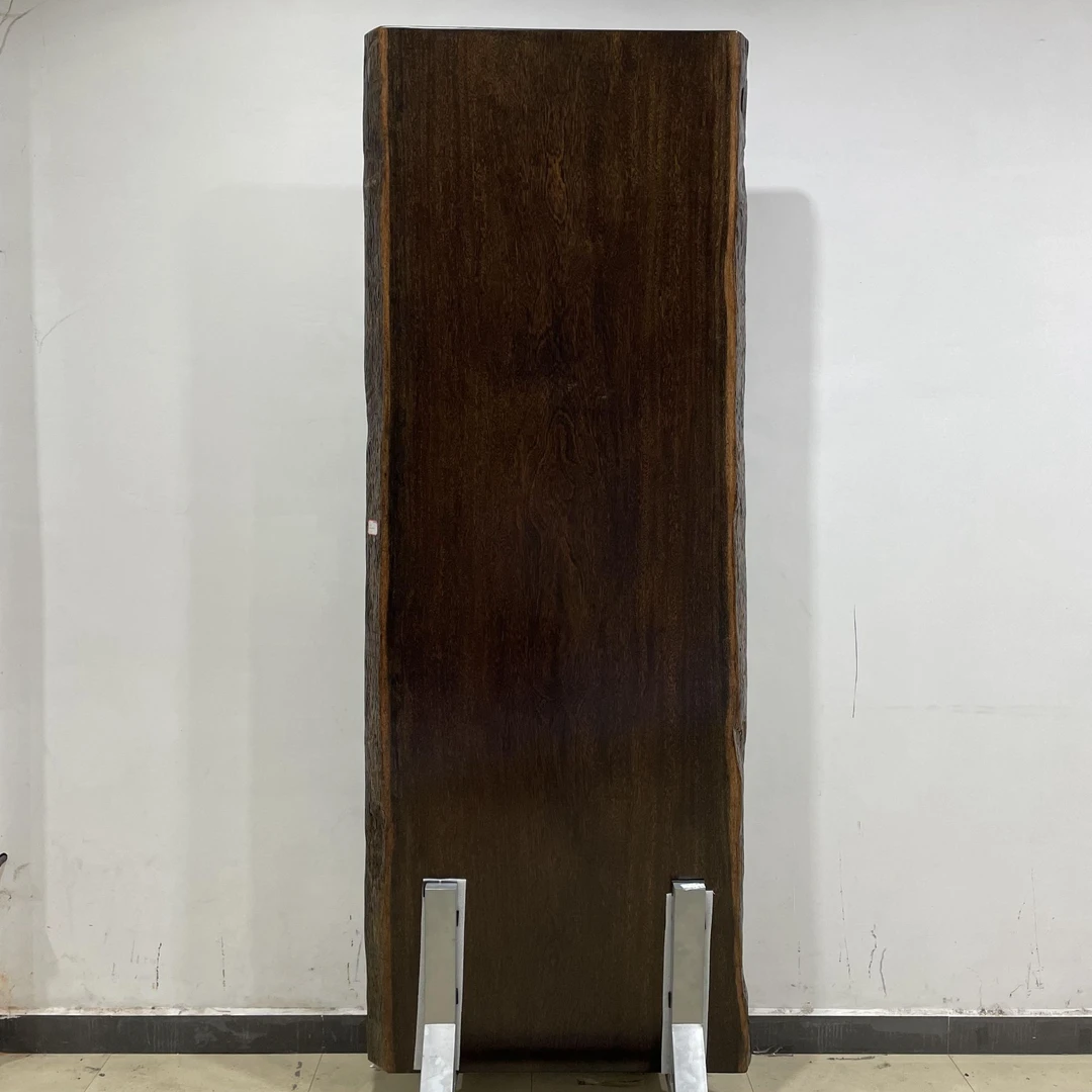 6-长260宽95-100-100厚8公分自然边非洲黑檀大板实木整板原木茶几