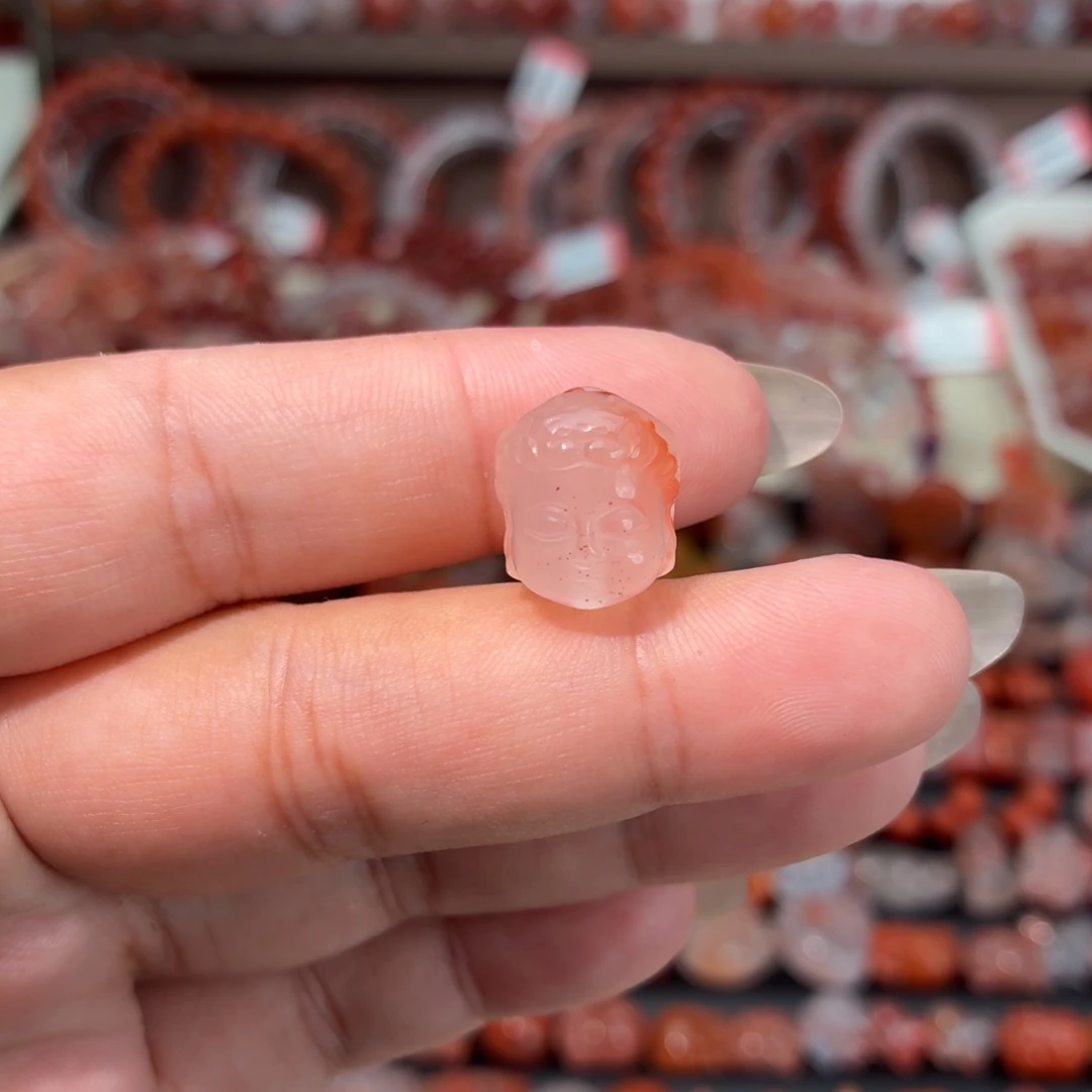 南红玛瑙未镶嵌颈饰上下通孔观音头