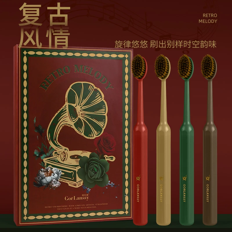 哥伦希【新一代3.0橄榄刷】轻奢宽头细丝软毛牙刷高效清洁家用牙刷