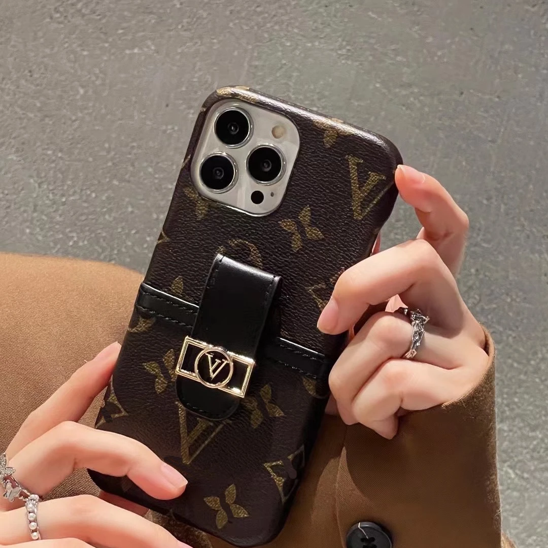 达芙妮翻盖卡包手机壳皮质手机壳适用苹果15ProMax简约14高级13舒