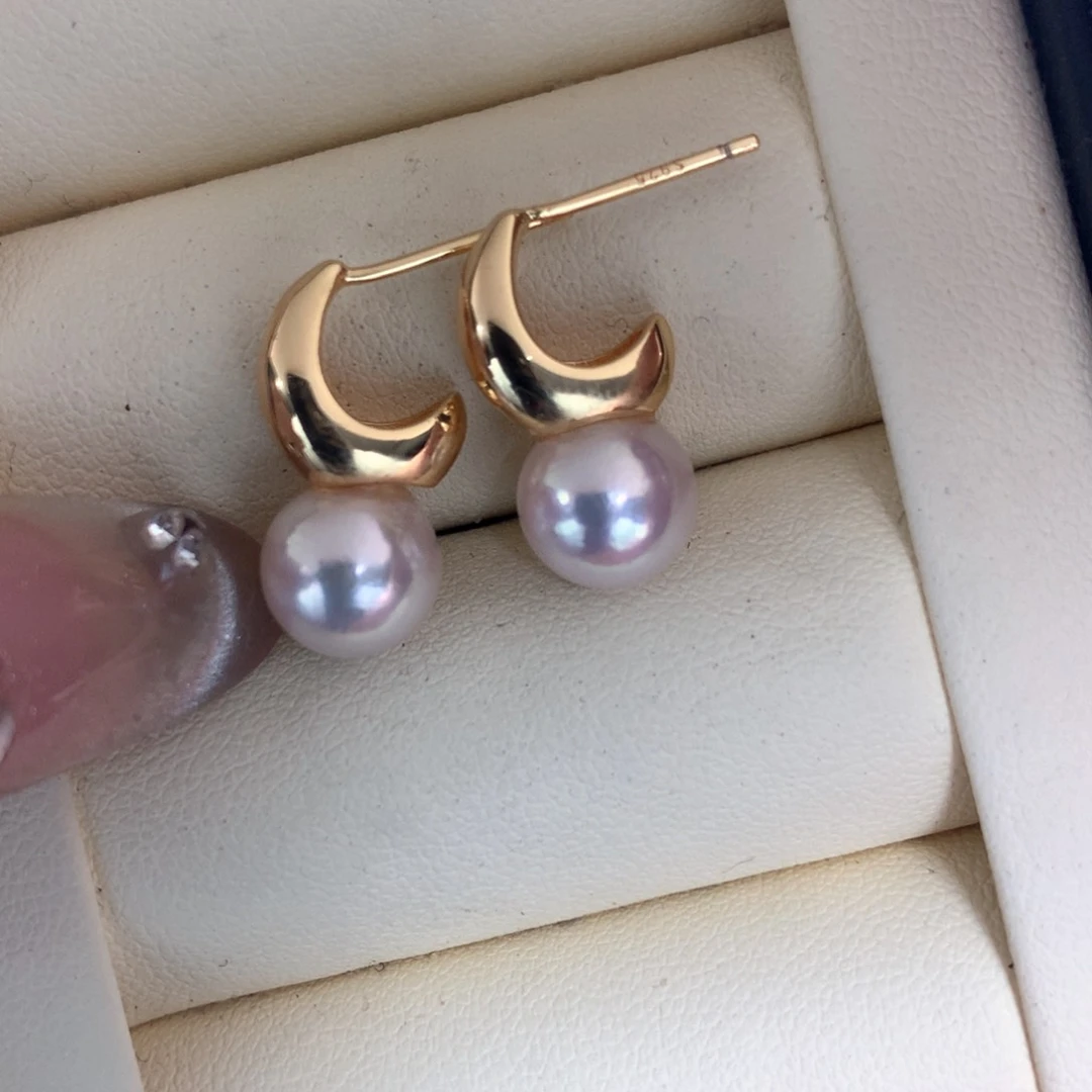 海水珍珠耳饰银S925镶嵌