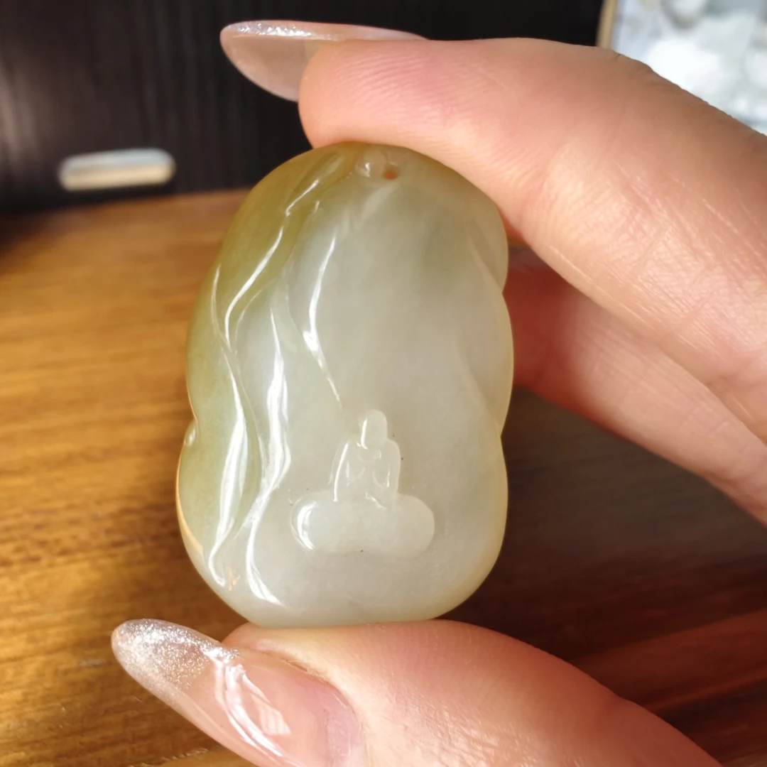 天然缅甸翡翠A货悟道吊坠