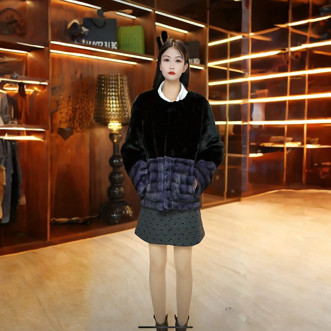 【依岚.轻奢】2025新款珑猫貂绒设计师款时尚短外套秋冬