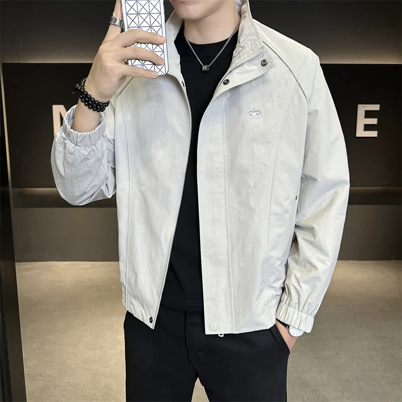 2506夹克纯色痞帅立领秋季运动休闲新款百搭潮流时尚