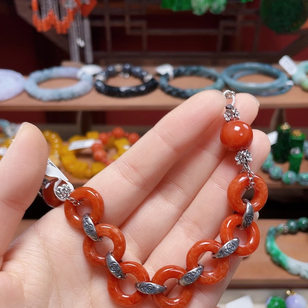 红***客翡翠未镶嵌手链饰品