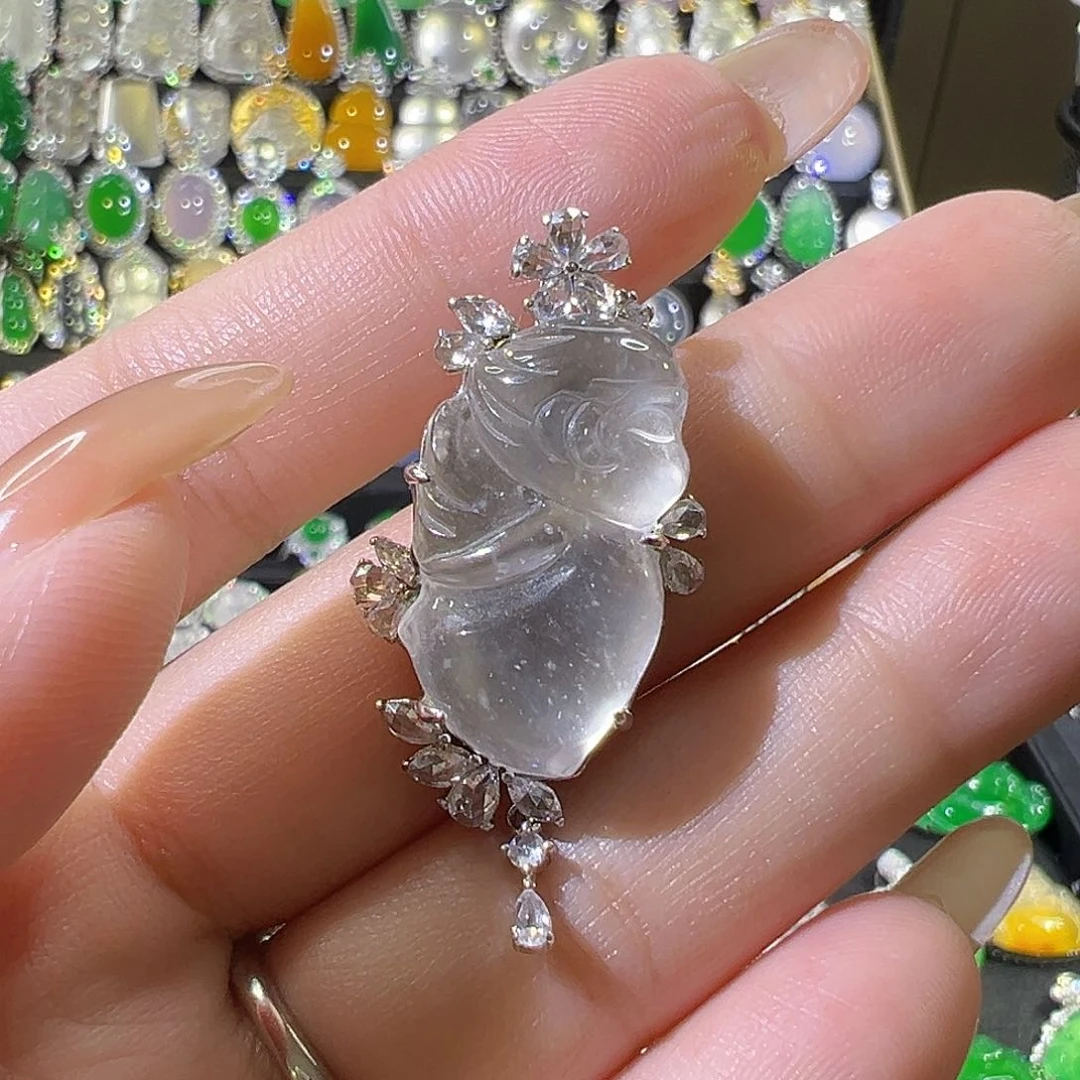 颈饰银S925镶嵌石英质玉M**o