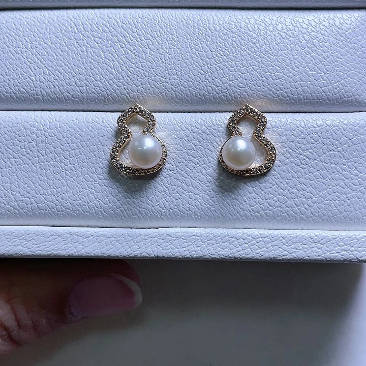 淡水珍珠耳饰合金