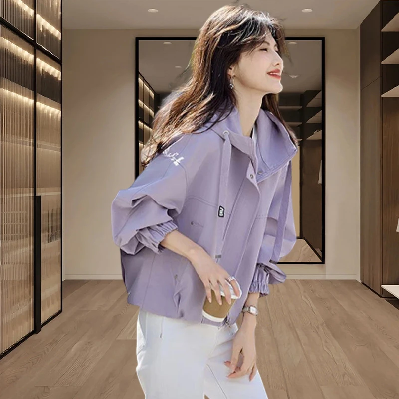 温柔风奶油系气质通勤短款外套女2025春夏季新款防晒衣冲锋衣女