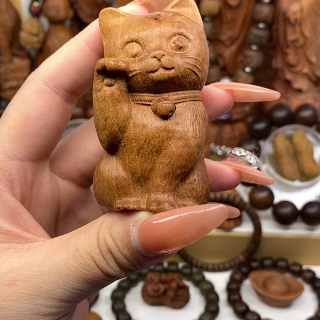 手串/手链檀香木迈索尔老山檀香招财猫奶香，瑕