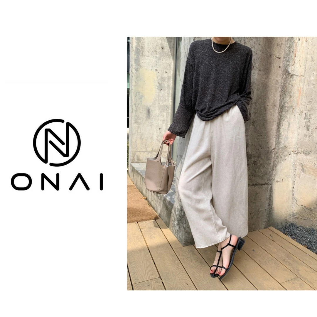 【Onai】禅意亚麻花苞裤舒适宽松百搭3052