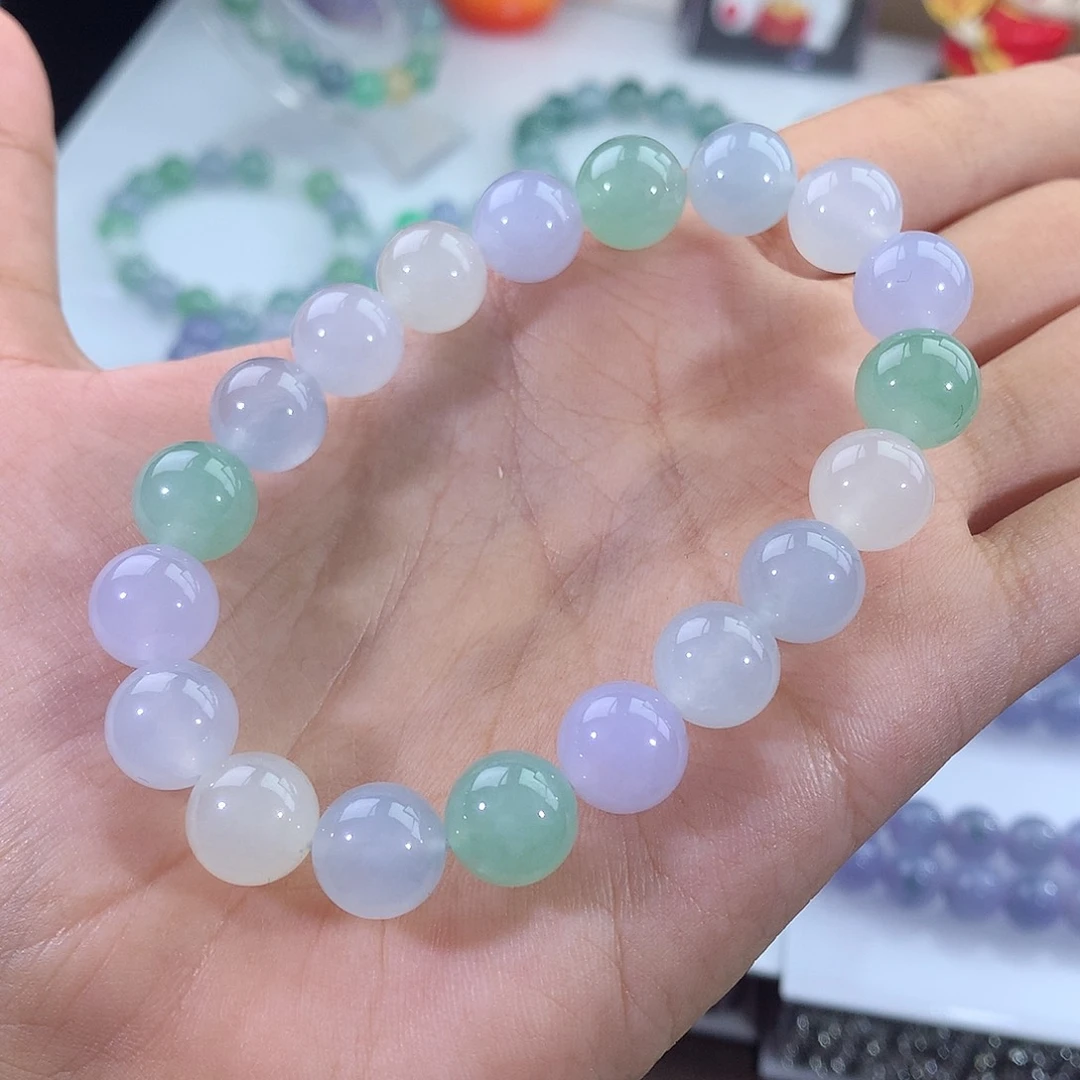 翡翠未镶嵌手链甜美冰多宝手串