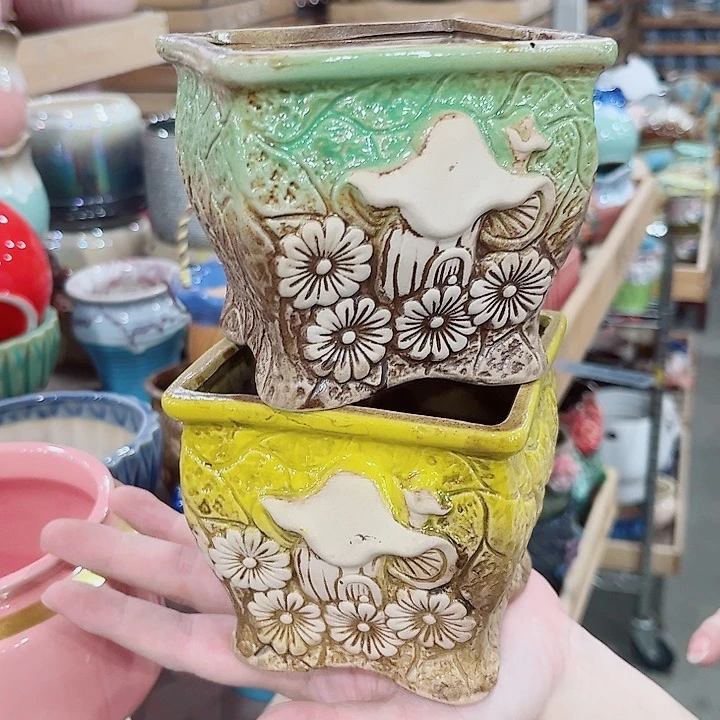 有孔.凑单10元陶瓷花盆发货！