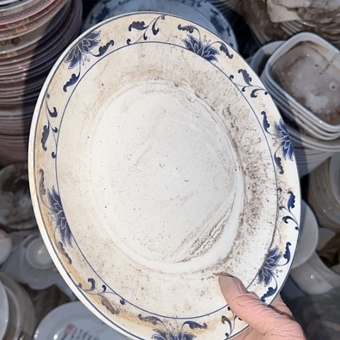 瓷片国营厂库存微瑕26厘米圆盘