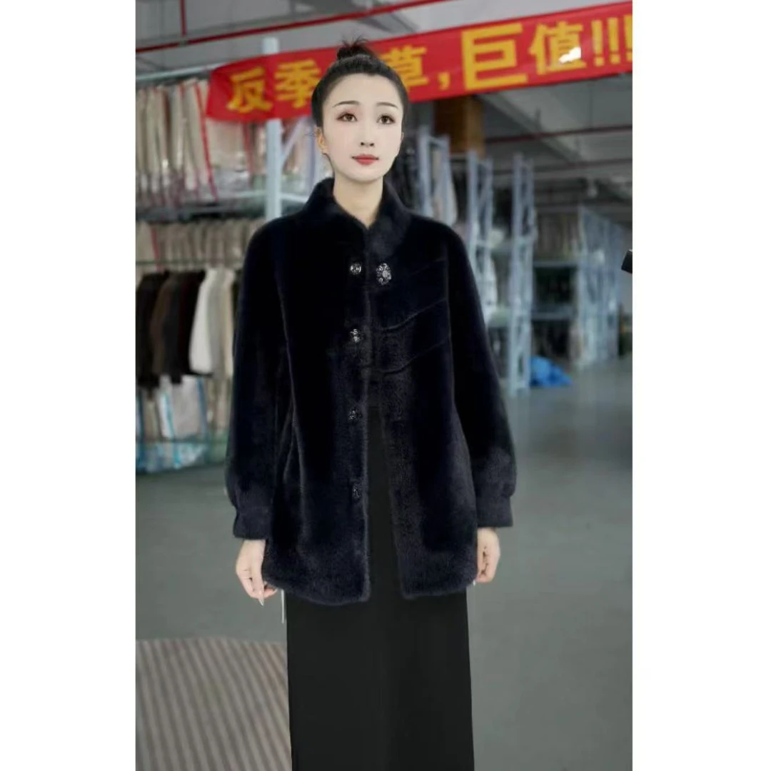 2025冬季823女士外套洋气女加厚保暖轻奢中长款夹克气质百搭上衣