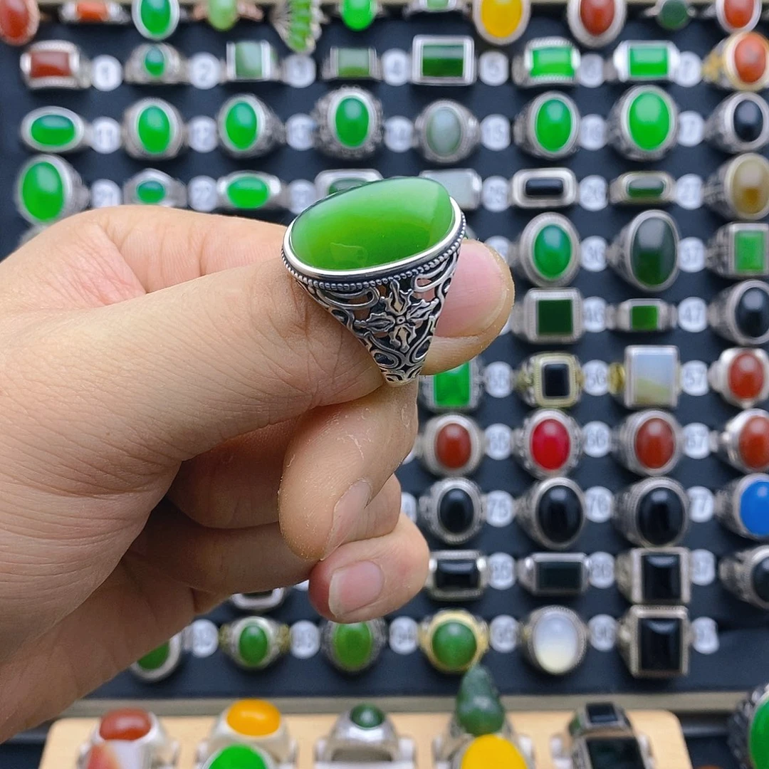 和田玉戒指银S925镶嵌吴*