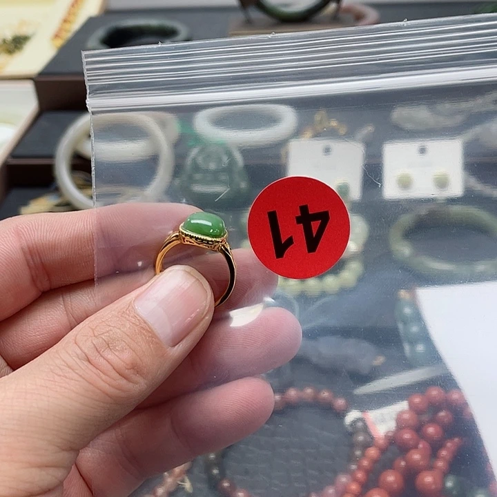 和田玉戒指银S925镶嵌单****C