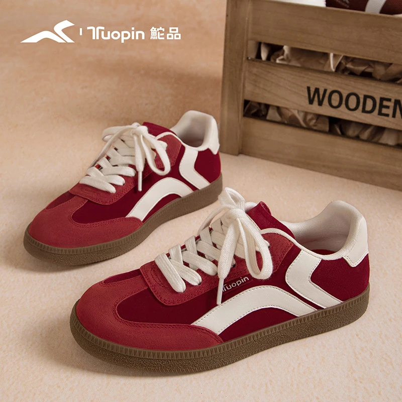 鮀品流光风男女德训鞋2025秋冬复古真皮防水运动轻便情侣百搭鞋