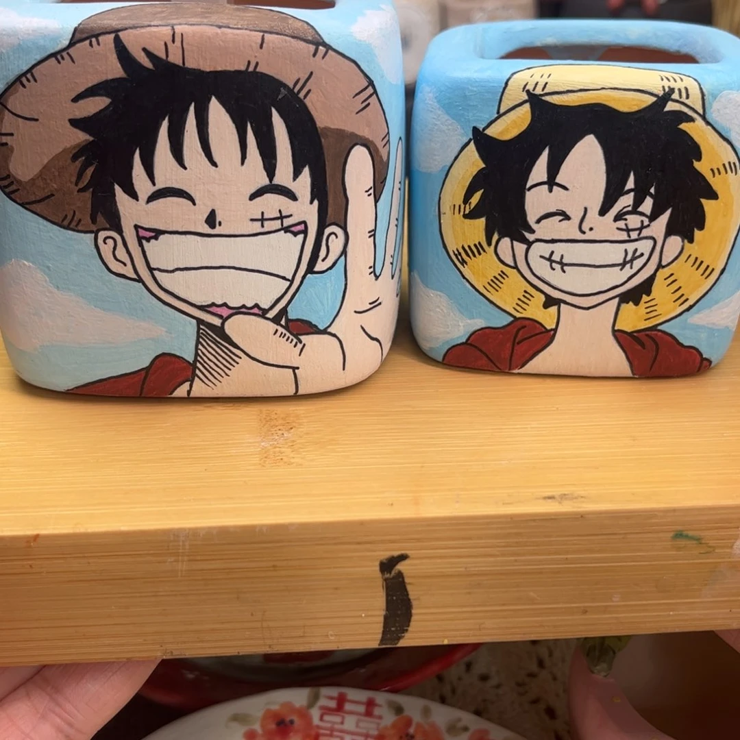 红陶582路飞手绘盆现货