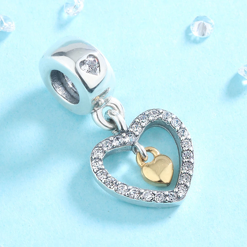 吊坠925银 潘家同款爱心吊坠s925纯银手链百搭轻奢设计送女友首饰