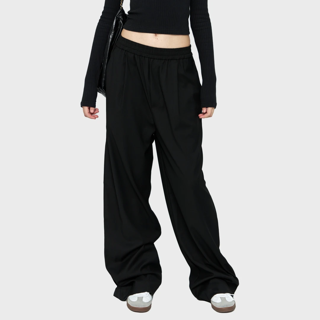 ZSTF西装长裤女黑色直筒垂感阔腿西裤中腰宽松休闲加长百搭西裤