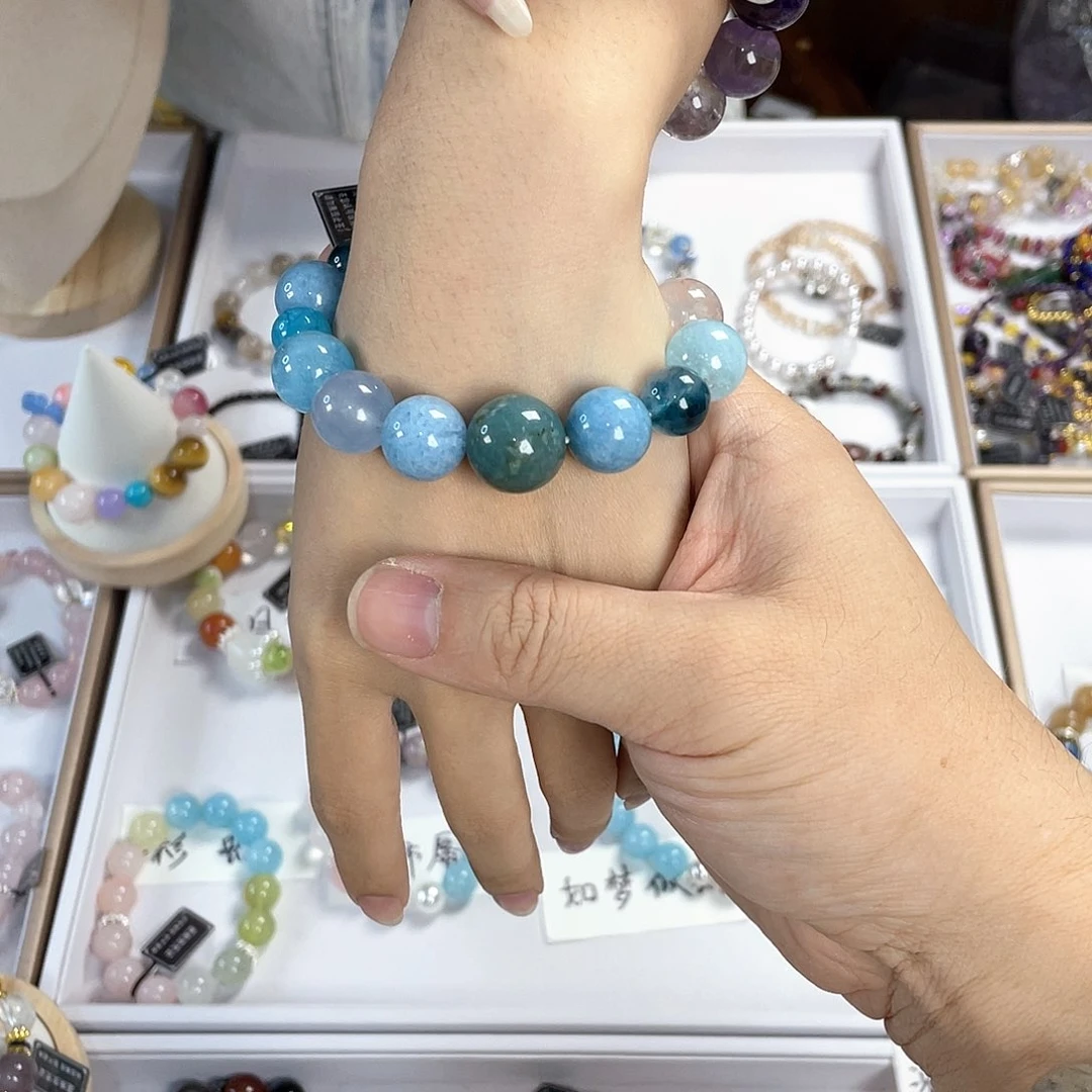 水晶手链银S925镀金镶嵌