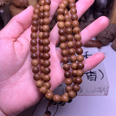 檀香木手串/手链檀香黑肉0,8/108横纹虎皮沉