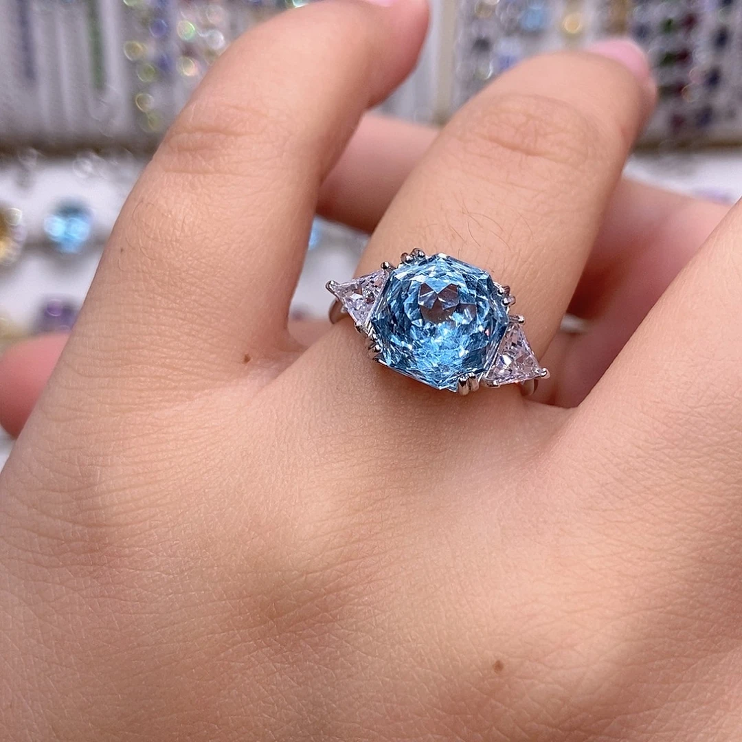 戒指银S925镶嵌托帕石