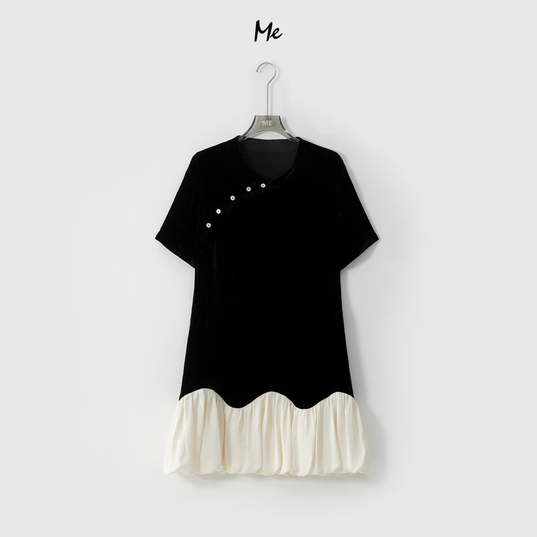 ME【新中式眞丝公主裙】100桑蚕丝显瘦休闲一手长连衣裙MESS4546